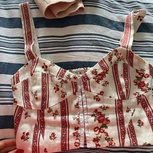 Reformation linen corset top